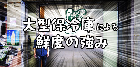 大型保冷庫による鮮度の強み